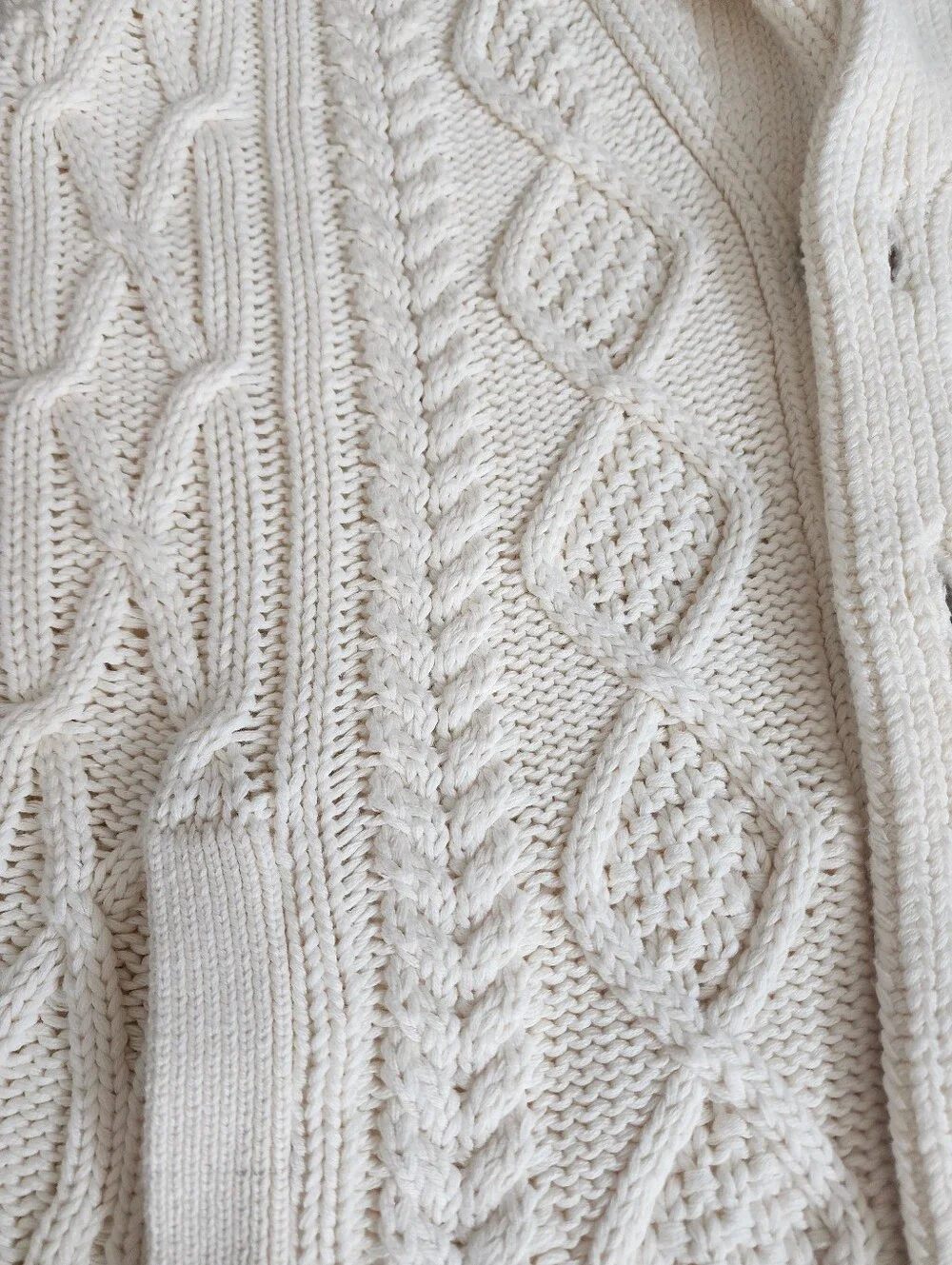 Banana Republic Men Cable Knit Shawl Collar Cardigan Sweater Ivory XXL Tall